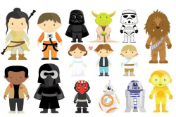 Star Wars Characters Clipart Set - Illustrations | Star wars ...