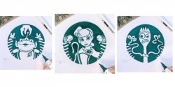 Artist reimagines Starbucks logo with favorite Disney characters