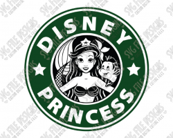 Little Mermaid Disney Princess Starbucks Logo Cut File Set in SVG, EPS,  DXF, JPEG, and PNG