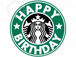 EDIBLE Starbucks Logo Cake Topper Wafer Paper Sheet by ...