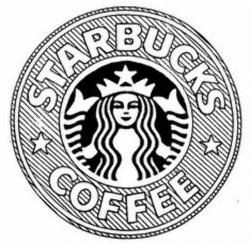 starbucks, logo, drawing, tumblr, black and white, coffee in ...