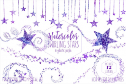 Galactic Purple Stars Clipart Set ~ Illustrations ~ Creative Market