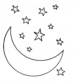 Star black and white moon and stars black white clipart - WikiClipArt