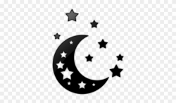 Drawn Falling Stars Moon - Transparent Moon And Stars Clipart ...