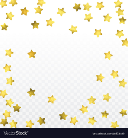 Star confetti isolated on transparent background