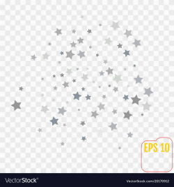 Stock silver falling stars on a transparent