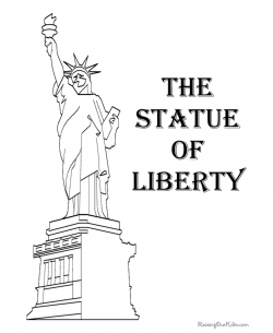 Statue Of Liberty Coloring Pages For Kindergarten