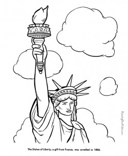 Statue Of Liberty Coloring Pages For Kindergarten