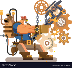 Steam engineer working