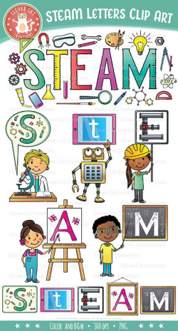 STEM l STEAM Clip Art Letters (Science, Tech, Engineering ...