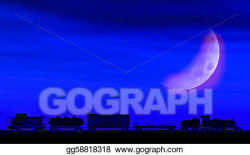 Stock Illustrations - Night train. Stock Clipart gg58818318 ...