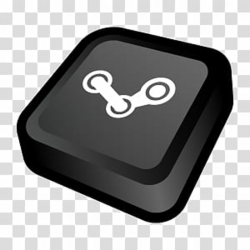 D Cartoon Icons II, Steam, black and white steelseries logo ...