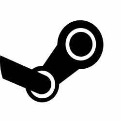 Modern Steam Logo - Black on White - High Fidelity\