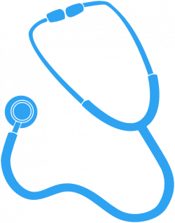 Stethoscope blue whiteoutline clip art at vector clip - ClipartAndScrap