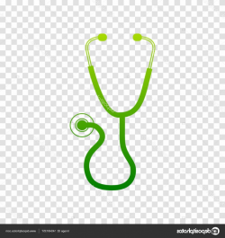Stock Illustration Stethoscope Sign Illustration Vector Green | SOIDERGI