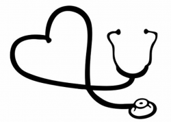 Heart Stethoscope Car Window Decal (Black, 3.5\
