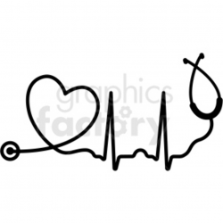 heartbeat stethoscope svg cut file clipart. Royalty-free clipart # 409230
