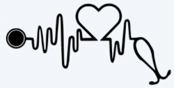 Heartbeat Stethoscope Decal