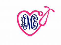 stethoscope heart clipart - ClipartFest | decals | Nurse monogram ...