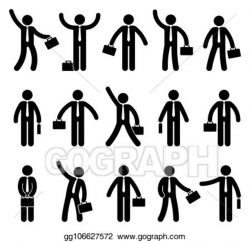 Vector Clipart - Stick figure business man icon set. Vector ...