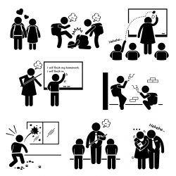 School Education Social Problem Student Teacher Stick Figure ...