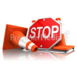 Stop Sign With Traffic Cones - Great PowerPoint ClipArt for ...