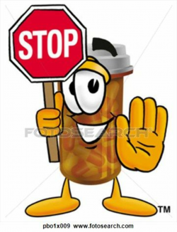 Pill bottle holding stop sign Clip Art | Clip art, Pill ...