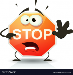 Stop road sign icon character