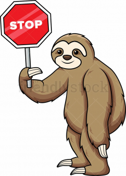 Sloth Holding Stop Sign | Sloth, Sloth cartoon, Clip art