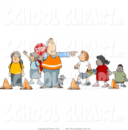Clip Art of a Crosswalk Crossing Guard Man Holding a Stop ...
