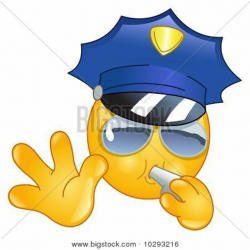 Vector emoticon design of a Policeman making a stop sign ...