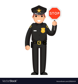 Police officer stop sign policeman law justice cop