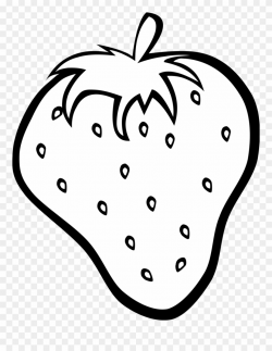 Fruits Clipart Black And White - Coloring Image Of Strawberry - Png ...