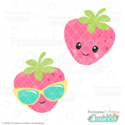 Cute Strawberry SVG File for Silhouette, for Cricut die cutting machines