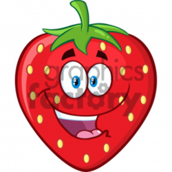 Royalty Free RF Clipart Illustration Happy Strawberry Fruit Cartoon Mascot  Character Vector Illustration Isolated On White Background clipart. ...