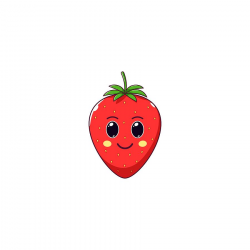 Red Kawaii Strawberry by Dmitry Mayer