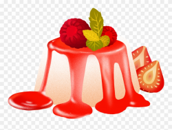 Hand Drawn Gourmet Dessert Pudding Png And Psd - Strawberry Clipart ...