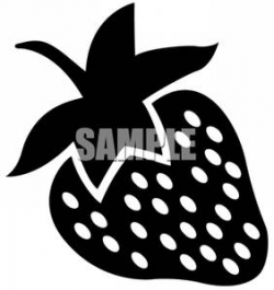 Strawberry Silhouette - Royalty Free Clipart Picture