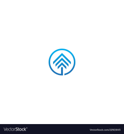 Round line arrow up stripe logo