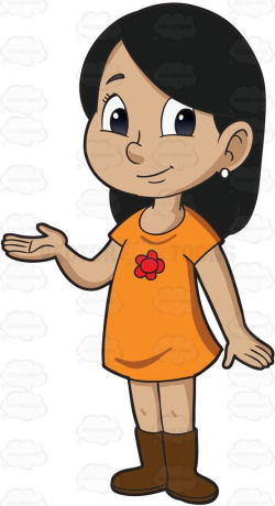 A female primary school student with a Latin American ...