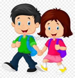 Clipart Child School Student - Cartoon Girl Walking To ...