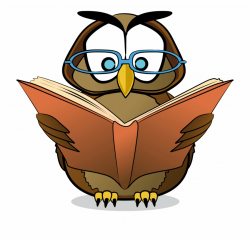 Reading Clip Art Gif - Owl With A Book, Transparent Png ...