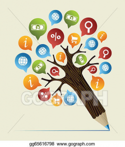Vector Clipart - Research studies concept pencil tree ...