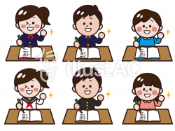 Student set to study (Guts pose) | Free Cliparts | illustAC