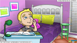 A Young Man Daydreams While Studying and Young Girls Bedroom Background