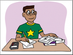 Clip Art: Kids: Boy Studying Color I abcteach.com | abcteach