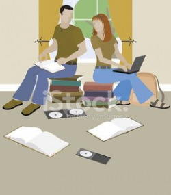 Teenagers Studying premium clipart - ClipartLogo.com