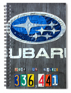 Subaru Logo Art Celebrating 2012 Usa Sales Totals Spiral Notebook