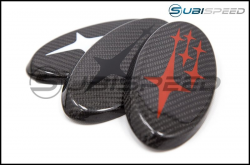 JDMS Front and Rear Carbon Fiber Frameless Emblem Set - 2015-2020 WRX / STI