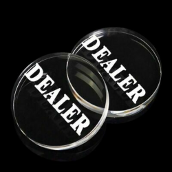 Transparent DEALER Button 58mm Diameter Super Cool Poker Game Fancy Acrylic  Gift | eBay